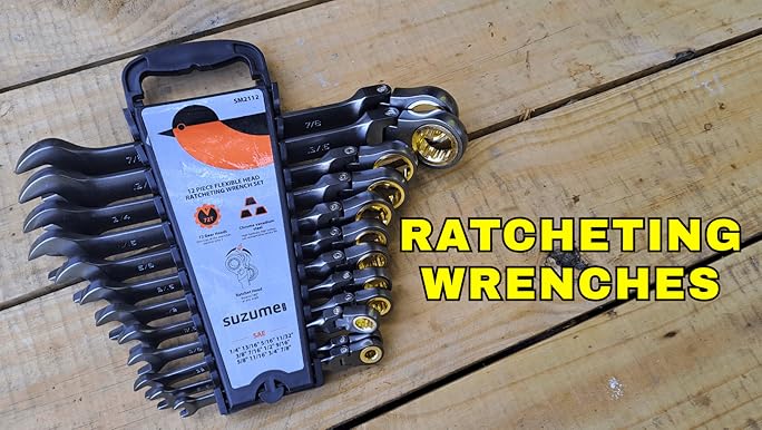 sumomoch様 SUZUME 12-Piece (8mm-19mm) Flex Head Ratcheting Wrench Set